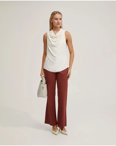 Oxford - Fern Cupro Blend Soft Neck Top