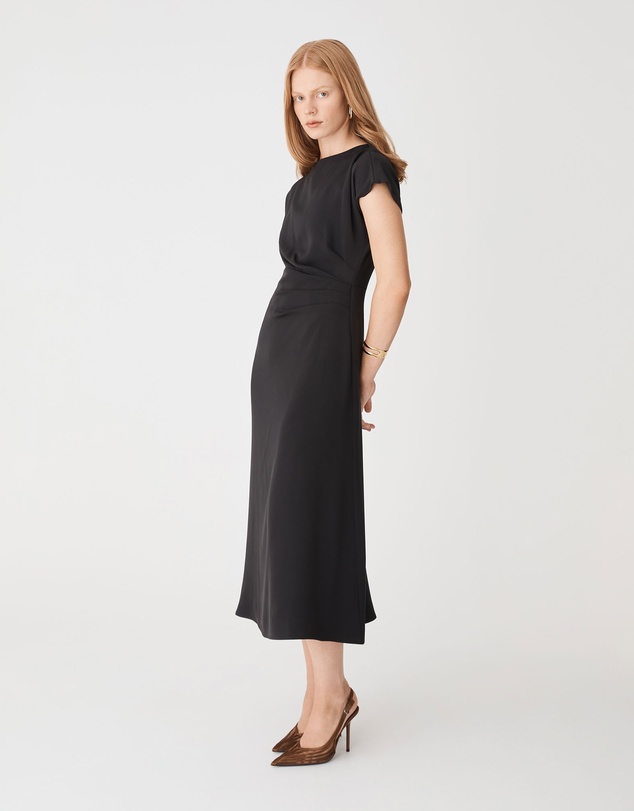 Forcast - Bianca Side Pleat Midi Dress