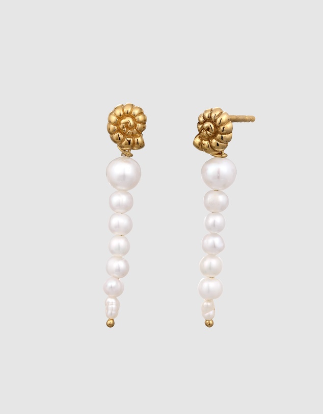 Haze & Glory - ICONIC EXCLUSIVE - Coney Snail Pearl Stud Earrings - Gold