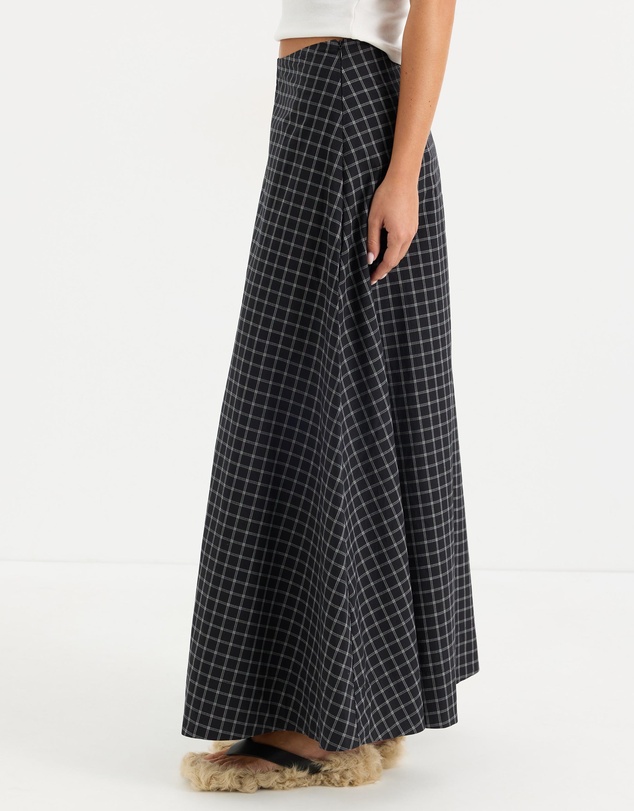 Calli - Alma Check Maxi Skirt