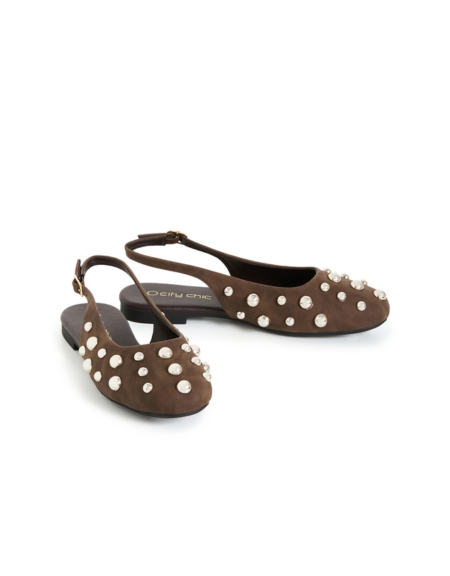 City Chic - WIDE FIT Lyla Rivet Ballet Flat