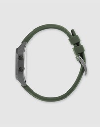 Maxum - Raglan Tide Watch – Gunmetal Case, Black Dial & Green Silicone Strap