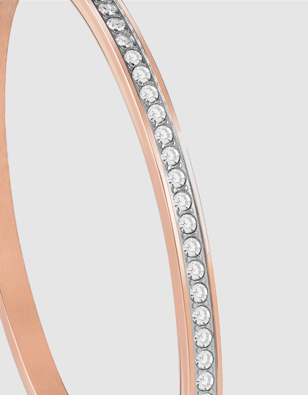 GUESS - Rose Gold Colour My Day Bangle with Crystals