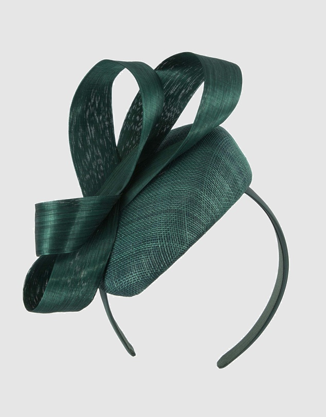 Max Alexander - Dark Green Pillbox Racing Fascinator