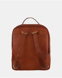 Pierre Cardin - Pierre Cardin Rustic Leather Business Backpack/Computer Bag