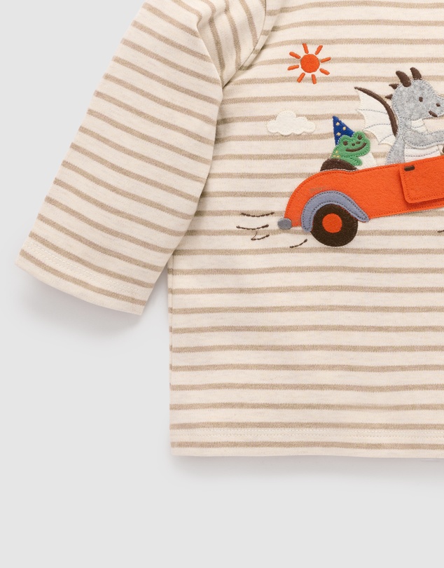 Purebaby - Flying Car Thick Tee -Kids-Babies