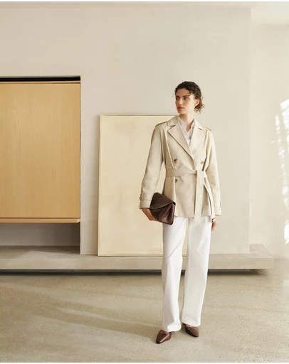 Trenery - Short Belted Trench Coat in Clay