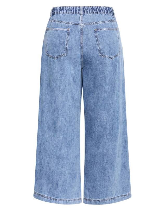 City Chic - Plus size Harley Fit Lucia Wide Leg Short Jean - light wash