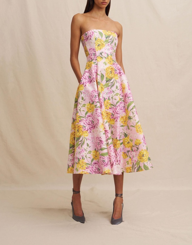 BY JOHNNY. - Christina Panel Strapless Dress