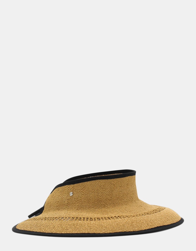 Morgan & Taylor - Tessa Woven Straw Visor in Tan Brown