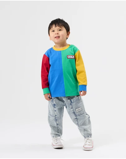 Goldie + Ace - Splice Colour Block LS Top - Babies-Kids