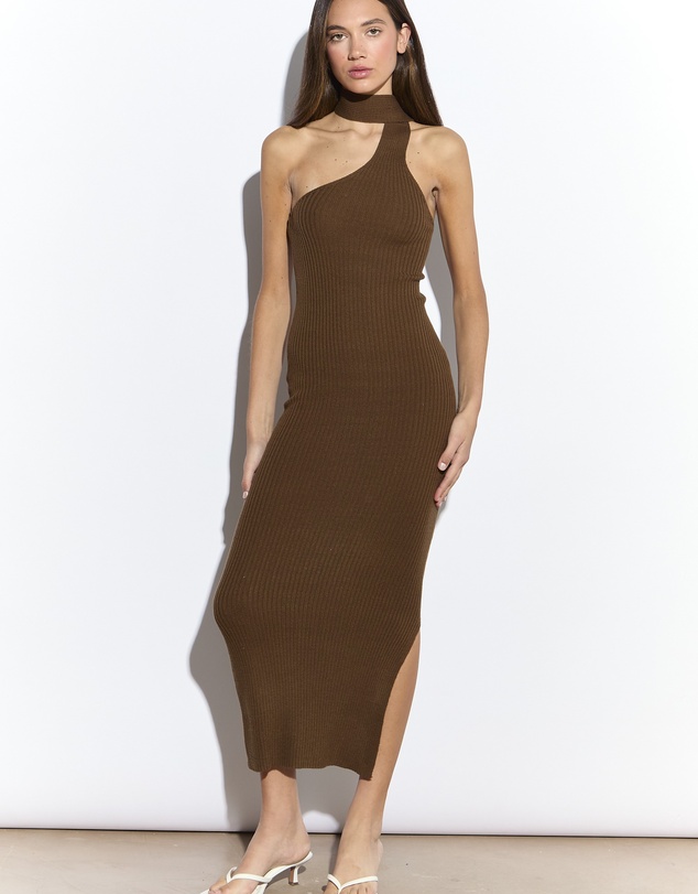 Glamorous - Scarf Neck Knitted Midi Dress