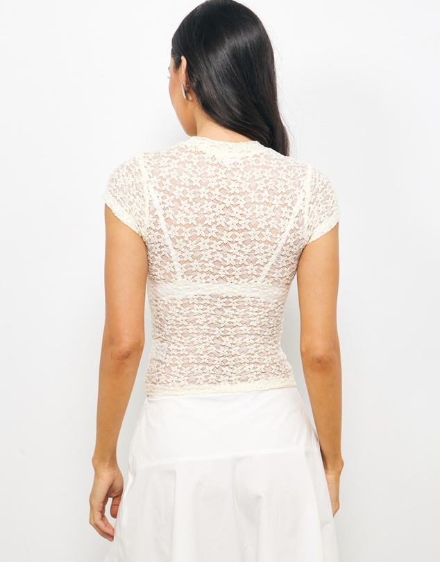 AERE - Zia Short Sleeve Lace Top