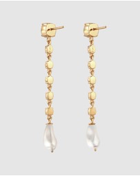 Elli Jewelry - Earring Stud Crystal Pearl 925 Sterling Silver Gold-Plated