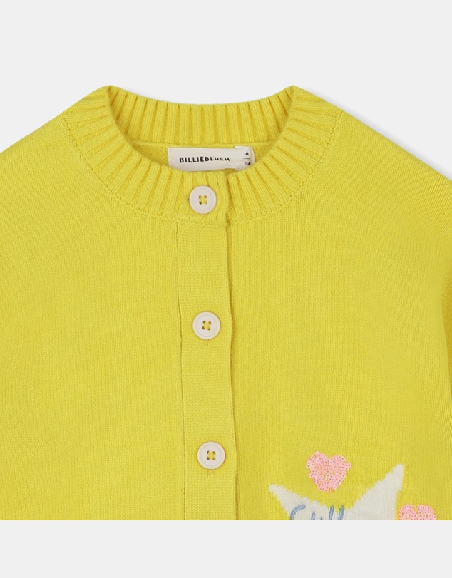 Billieblush - Star Motif Striped Sleeve Knitted Cardigan - Kids-Teens