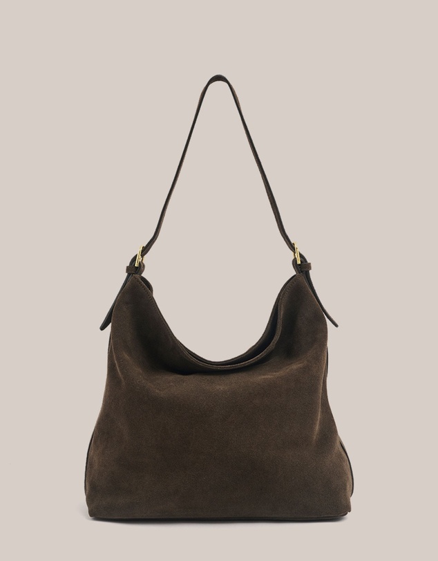 VESTIRSI - Savannah Brown Suede Hobo Bag