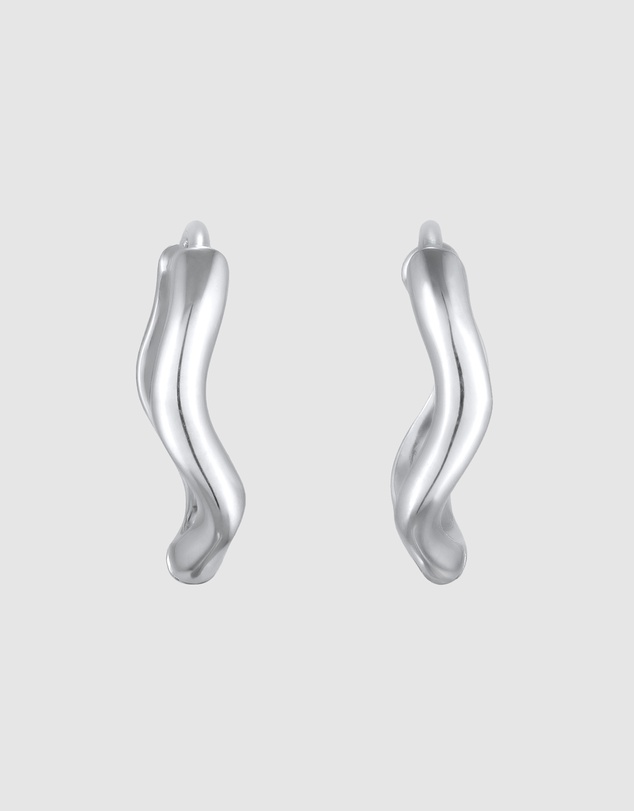 Elli Jewelry - Organic Wave Hoop Earrings in 925 Silver