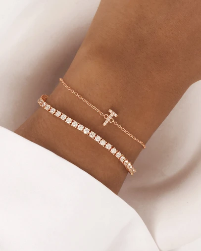 The Silver Collective - The Mini Tennis Bracelet Rose Gold