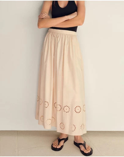 M.N.G - Pipo Embroidered Long Skirt