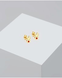 Elli Jewelry - Earrings Reindeer Crystals Gold Plated 925 Sterling Silver