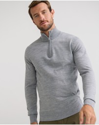 Oxford - Merino Zip Neck Pure Wool Pullover
