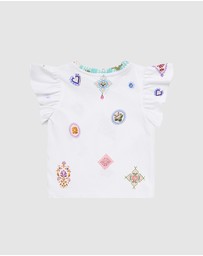 Camilla - Embroidered Frill Tee - Babies