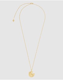 Wanderlust + Co - Fortune Cookie Gold Locket Necklace