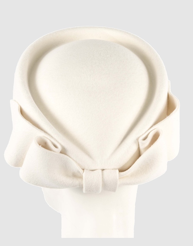 Max Alexander - Felt White Pillbox Hat