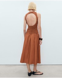 M.N.G - Rusty Open-Back Textured Dress