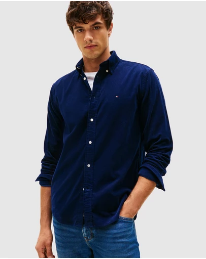 Tommy Hilfiger - Regular Fit Flag Embroidery Corduroy Shirt