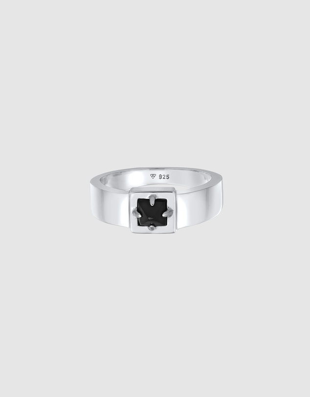 Kuzzoi - ICONIC EXCLUSIVE - Onyx Signet Ring in 925 Sterling Silver