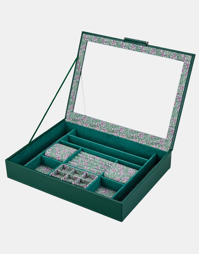 Wolf - WOLF Sophia Jewellery Box with Window Forest Green Fruit Botanical