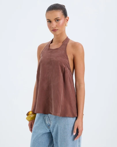 Calli - Axel Cupro Halter Top