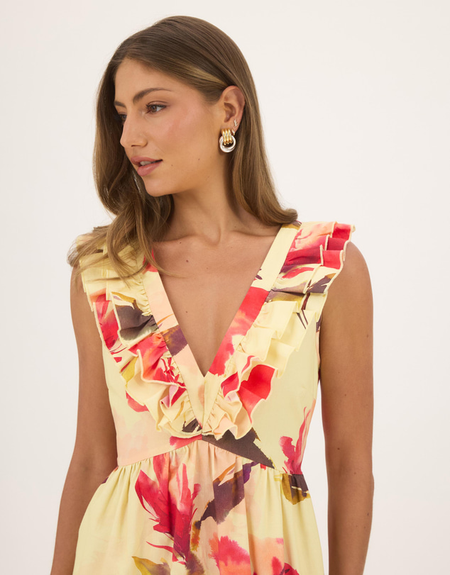 Atmos&Here - Daisy Ruffle Sleeve Maxi Dress