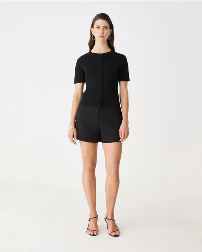 Forcast - Mel Short Sleeve Scallop Knit