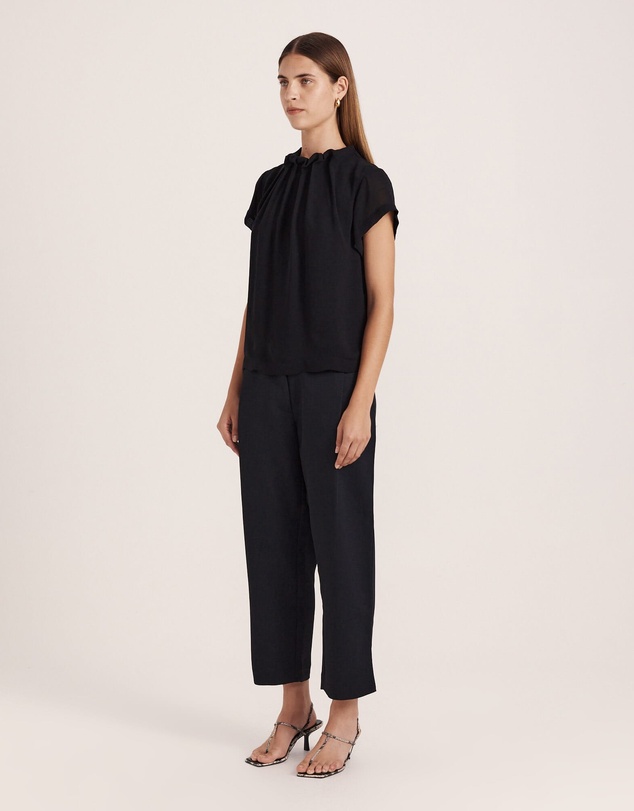 SABA - Willa High Neck Short Sleeve Top