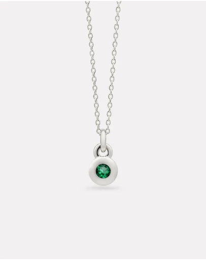 Najo - May Silver & Emerald Birthstone Necklace