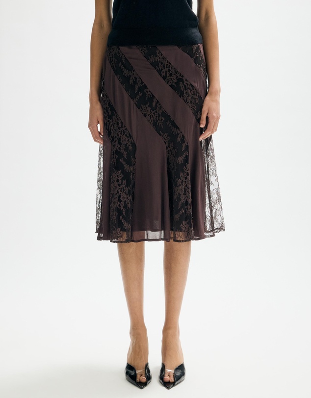 Minima Esenciales - Valadon Lace Panelled Midi Skirt