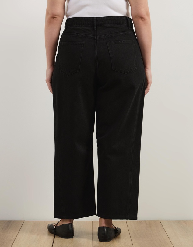 Atmos&Here Curvy - Poppy Cropped Barrel Leg Jeans