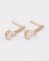 Lovisa - Gold Plated Sterling Silver Teardrop Cubic Zirconia Drop Earrings