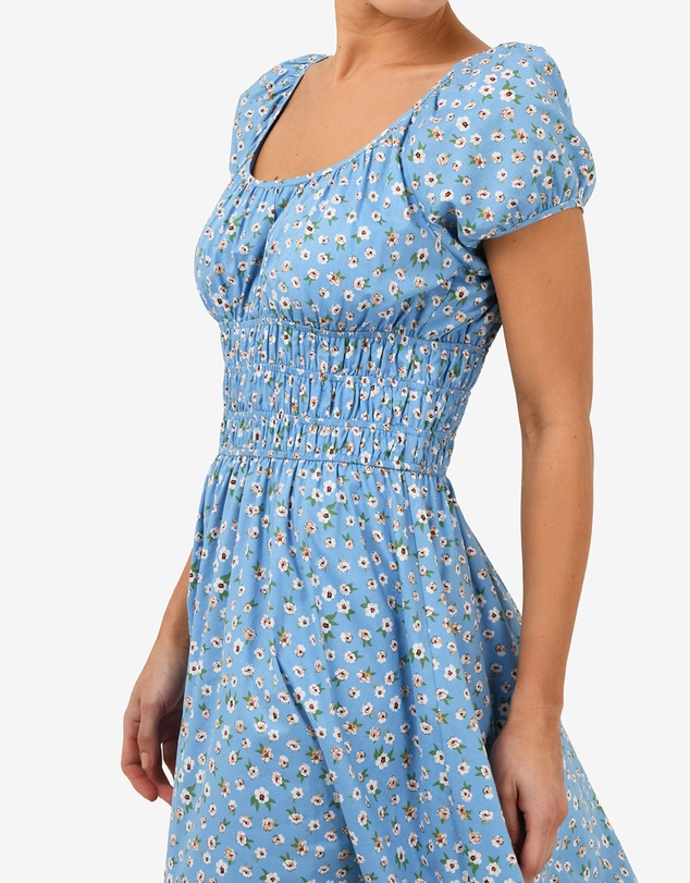 Forcast - Alisa Shirred Midi Dress