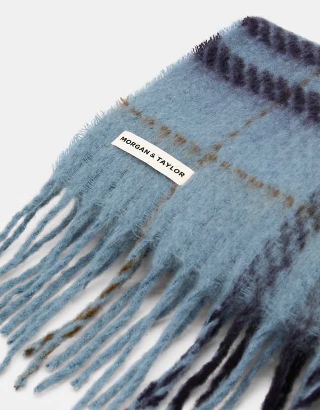 Morgan & Taylor - Hallie Scarf in Blue & Brown Check