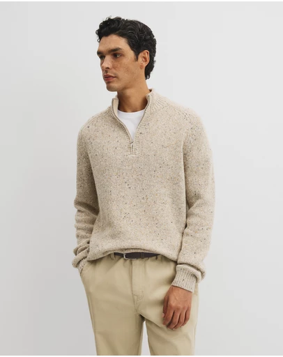 Country Road - Merino Nep Quarter Zip Knit