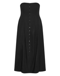 City Chic - Plus size Contrast Strapless Maxi Dress - black