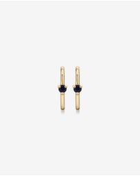 Michael Hill - Blue Sapphire Gemstone Accent Sleeper Earrings in 10kt Yellow Gold