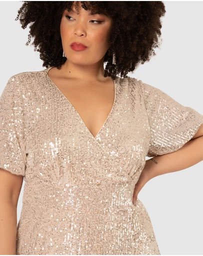 Pink Dusk by Curve Project - Cocktail Queen Sequin Mini Dress