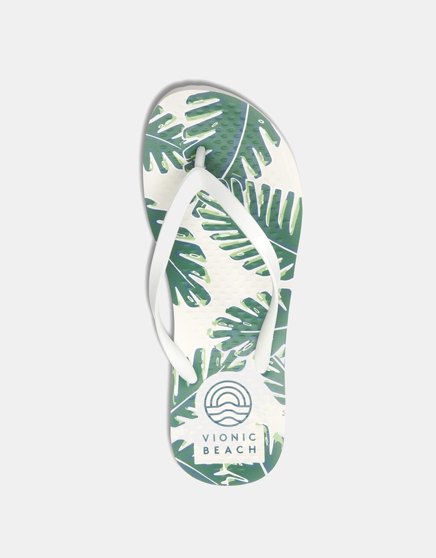 Vionic - Noosa Print Toe Post Sandal - Palm White