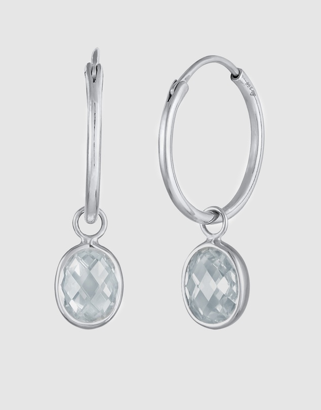 Elli Jewelry - Earrings Creole Zirconia 925 Sterling Silver