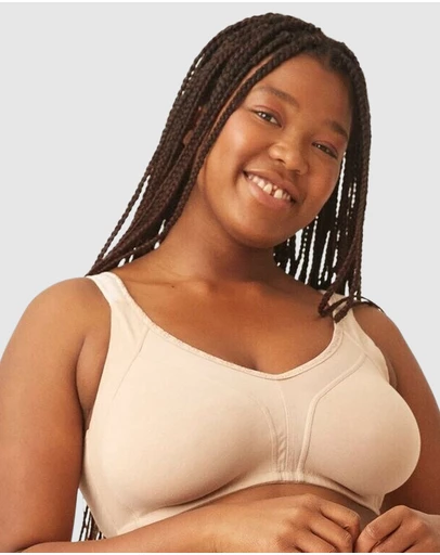 Naturana - Side Smoothing Organic Cotton Wirefree Minimiser Bra