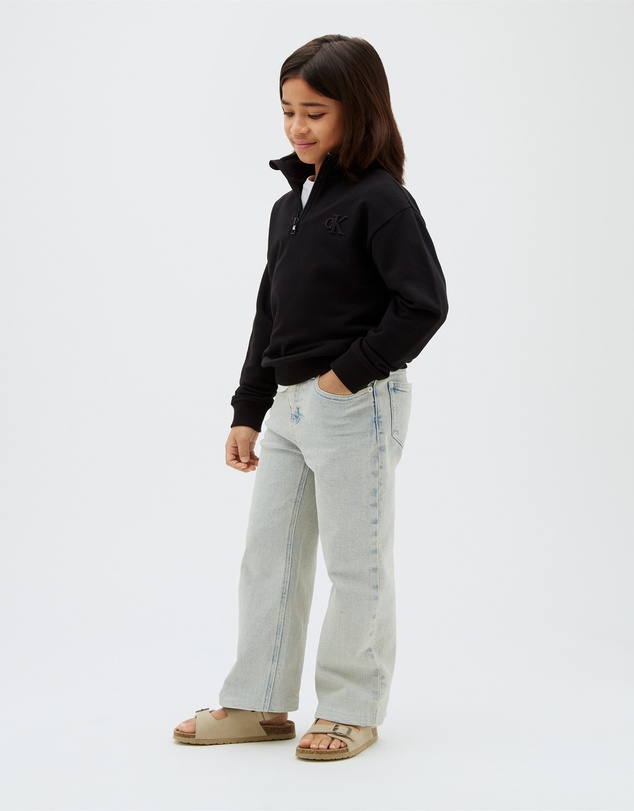Calvin Klein Jeans - Boys Terry Monogram Flock Half Zip Sweatshirt